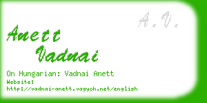 anett vadnai business card